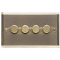 Elite Stepped Plate Range Antique Brass Switches & Sockets, S91 - 4 Gang Dimmer 250 watts (Compatible with halogen/ incandescent bulbs) by Heritage Brass By M-Marcus