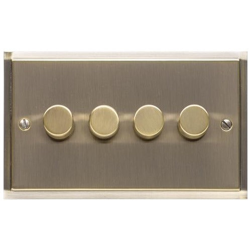 Elite Stepped Plate Range Antique Brass Switches & Sockets, S91 - 4G Multi Location Primary Dimmer by Heritage Brass By M-Marcus