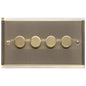 Elite Stepped Plate Range Antique Brass Switches & Sockets, S91 - 4G Multi Location Primary Dimmer by Heritage Brass By M-Marcus