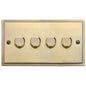 Elite Stepped Plate Range Antique Brass Switches & Sockets, S91 - 4 Gang Dimmer 400 watts(Compatible with halogen/ incandescent bulbs) by Heritage Brass By M-Marcus