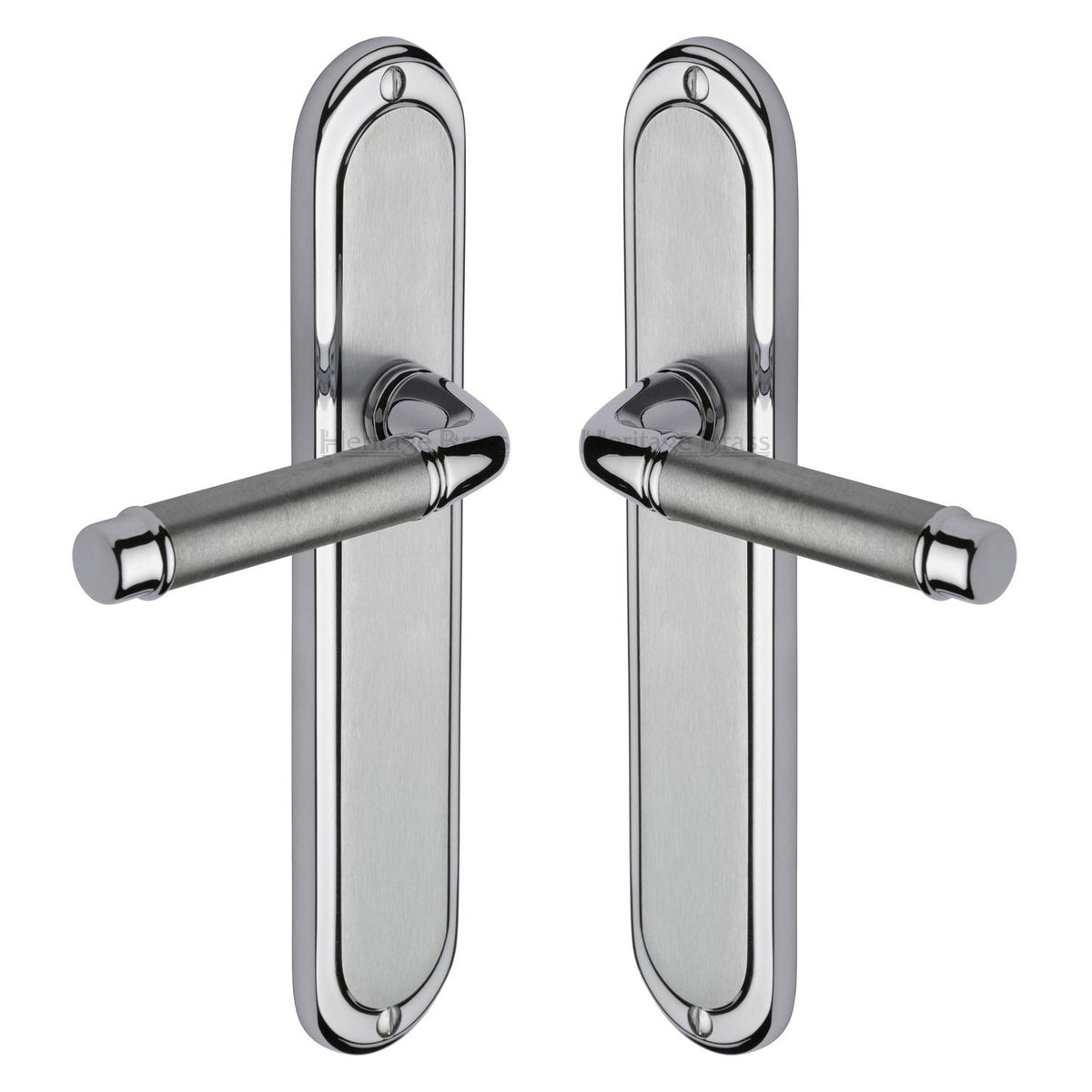 Saturn Long Door Handle on Plate by M Marcus - Heritage Brass