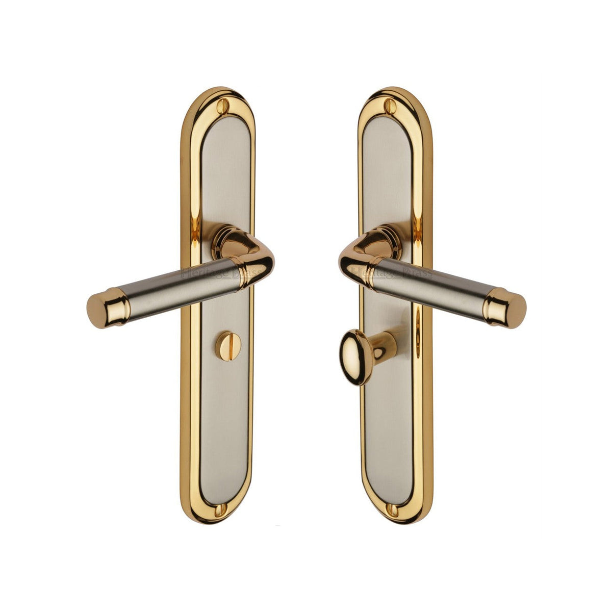 Saturn Long Door Handle on Plate by M Marcus - Heritage Brass