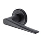 Amalfi Door Handle on Round Rose - Matt Black