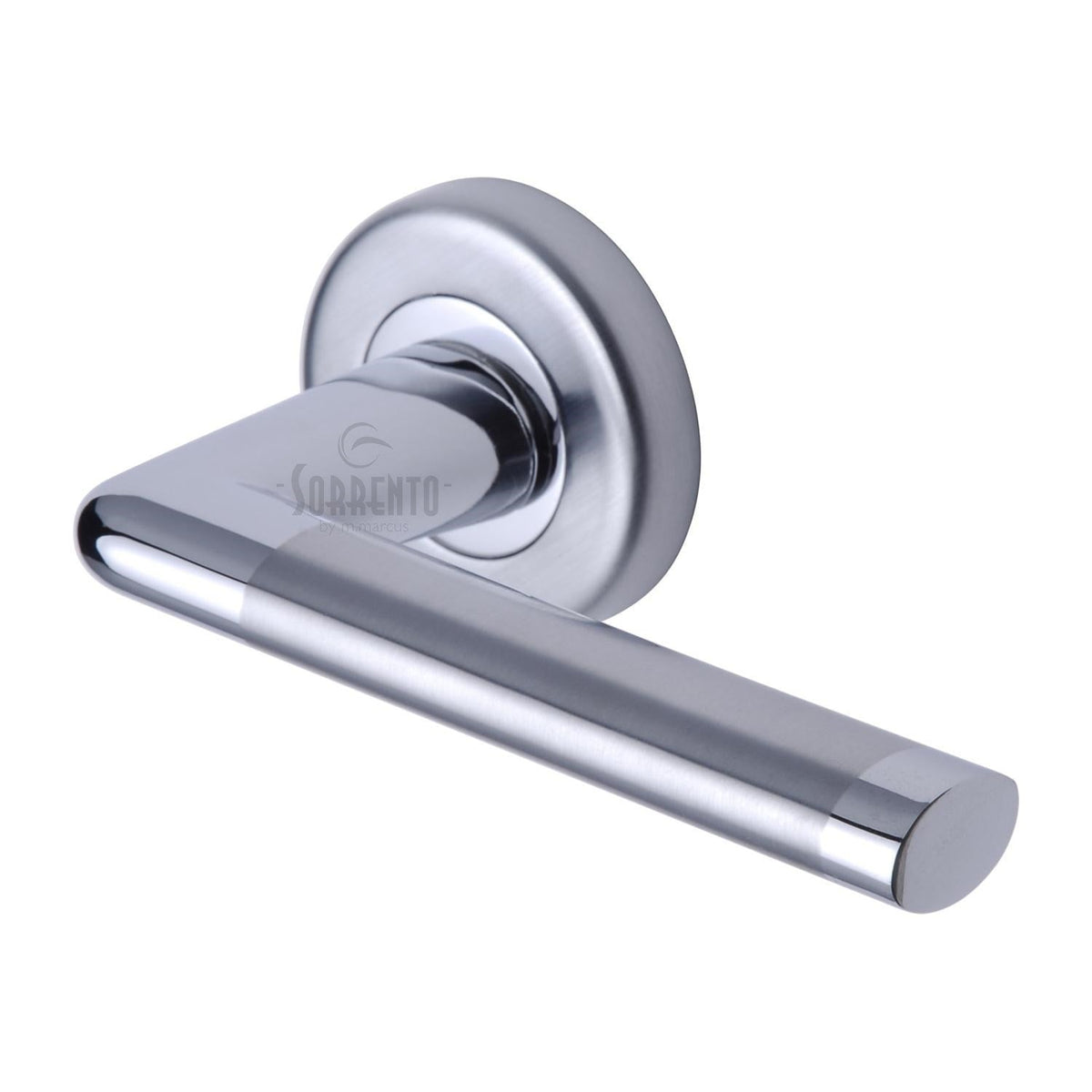 Lena Door Handle on Round Rose by M Marcus - Heritage Brass