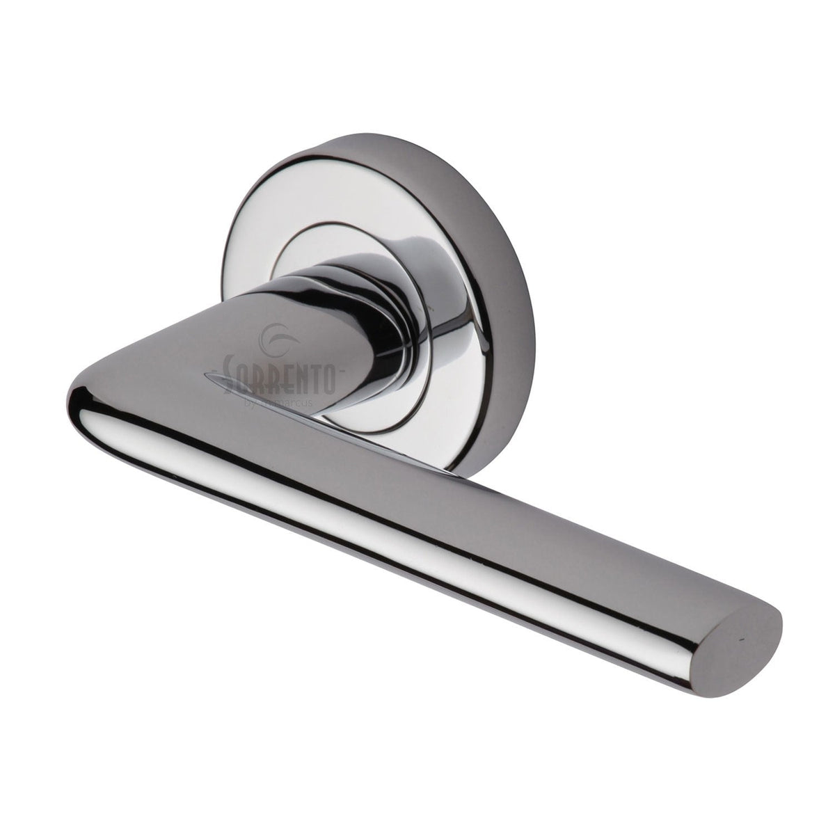 Lena Door Handle on Round Rose by M Marcus - Heritage Brass