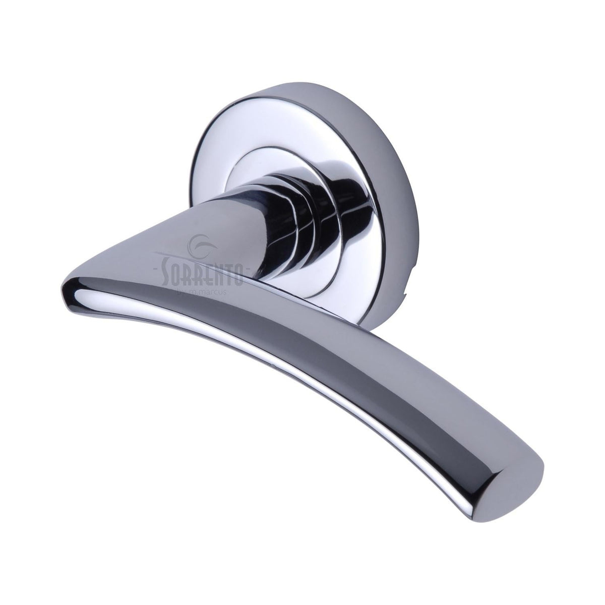 Tosca Door Handle on Round Rose by M Marcus - Heritage Brass