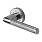 Mercury Zinc Door Handle on Round Rose by M Marcus - Heritage Brass