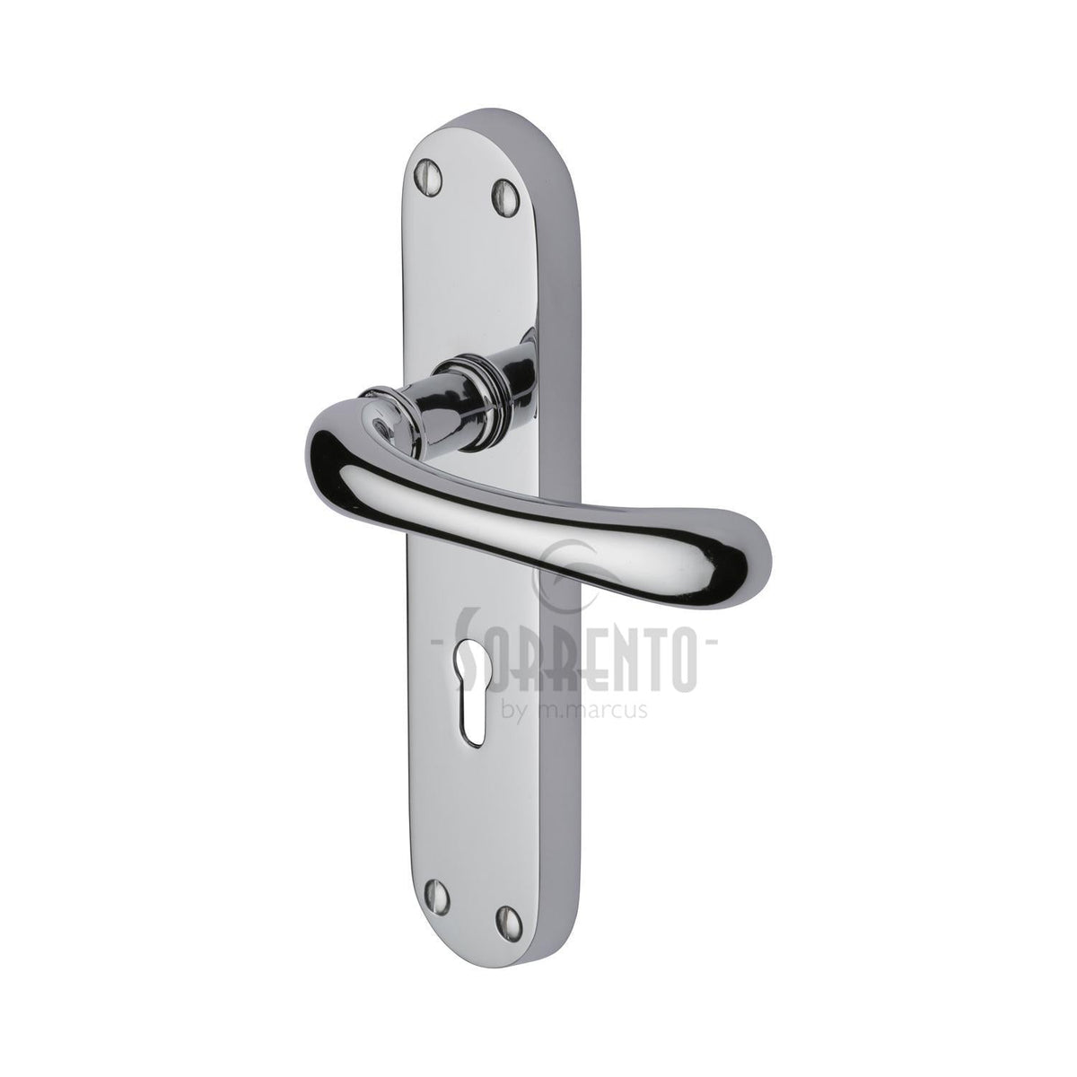 Donna Door Handle on Plate by M Marcus - Heritage Brass