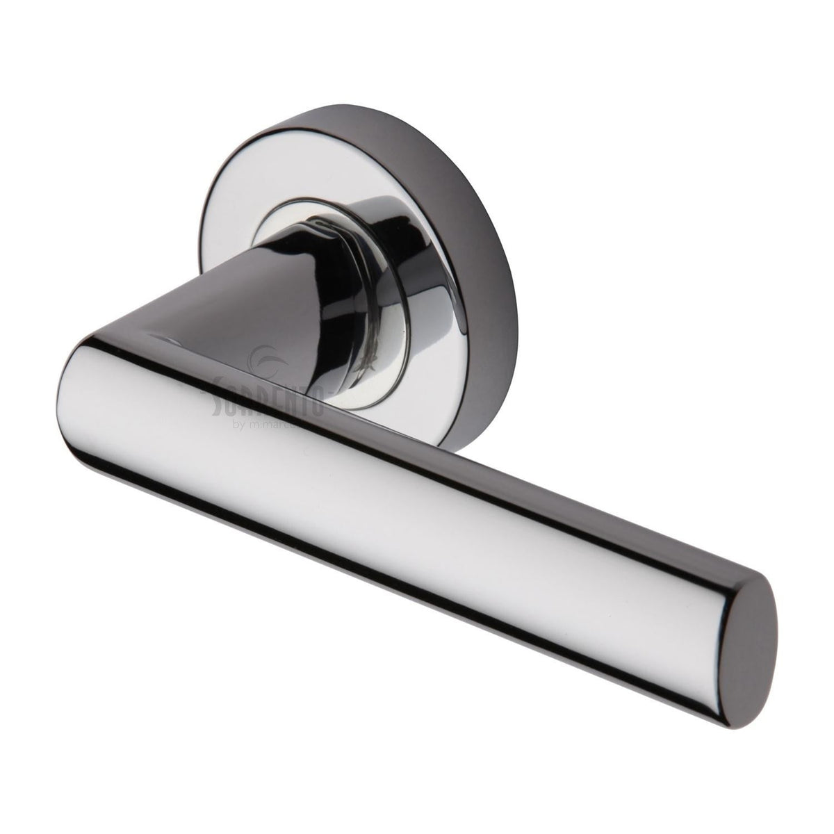 Milan Door Handle on Round Rose by M Marcus - Heritage Brass