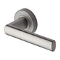 Milan Door Handle on Round Rose by M Marcus - Heritage Brass