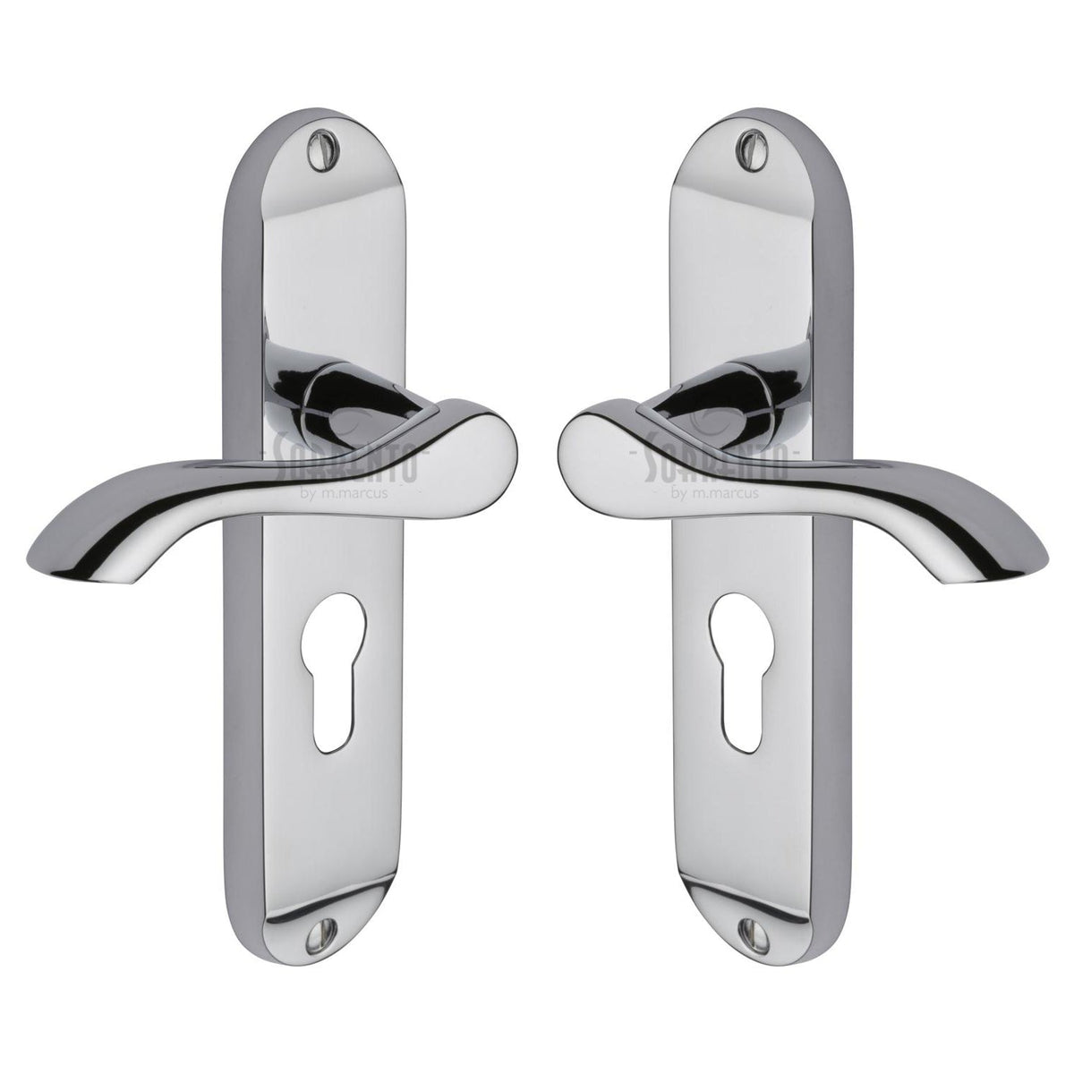 Aurora Door Handle on Plate by M Marcus - Heritage Brass