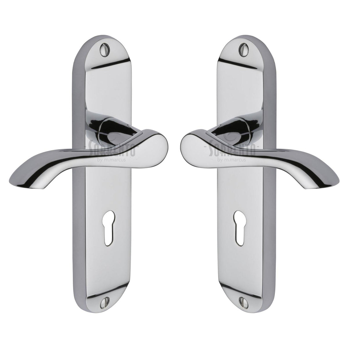 Aurora Door Handle on Plate by M Marcus - Heritage Brass