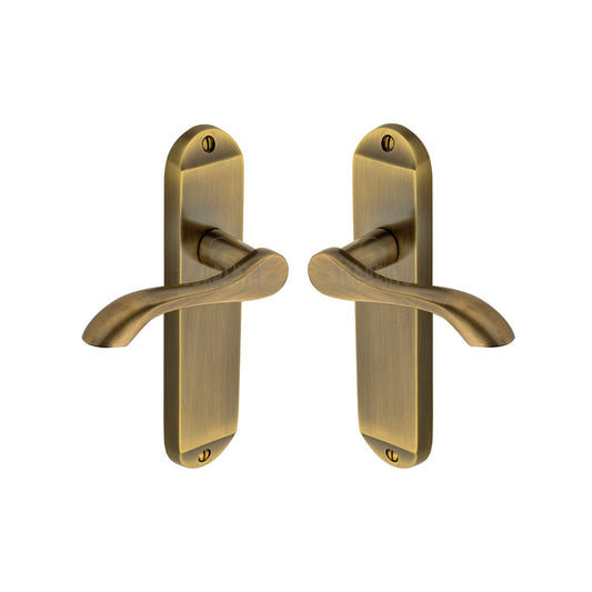 Atlanta Door Handle on Plate by M Marcus - Heritage Brass