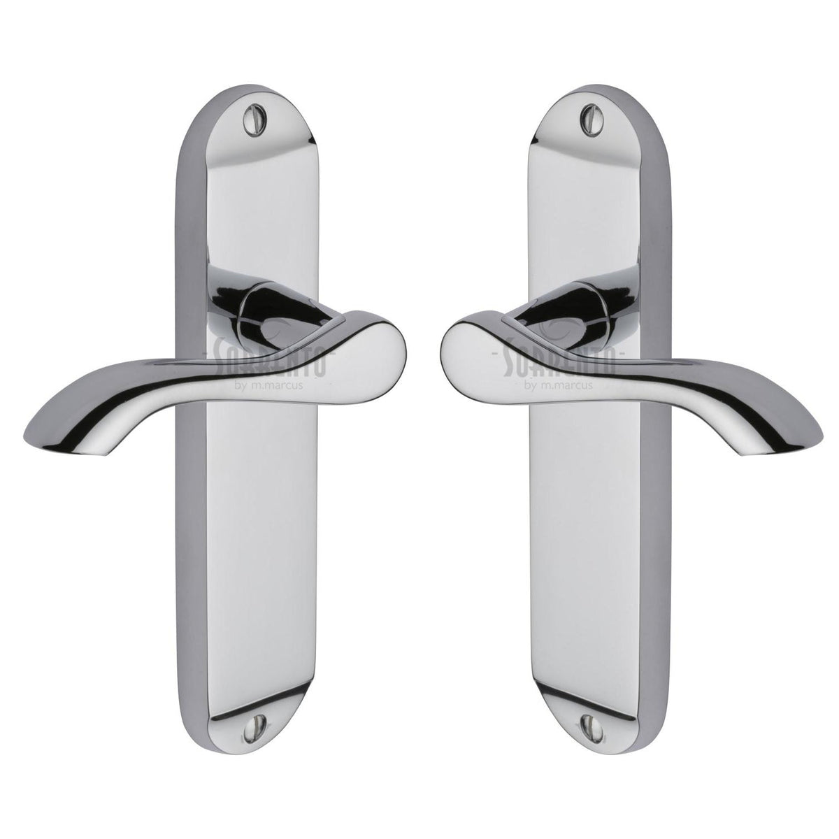 Aurora Door Handle on Plate by M Marcus - Heritage Brass