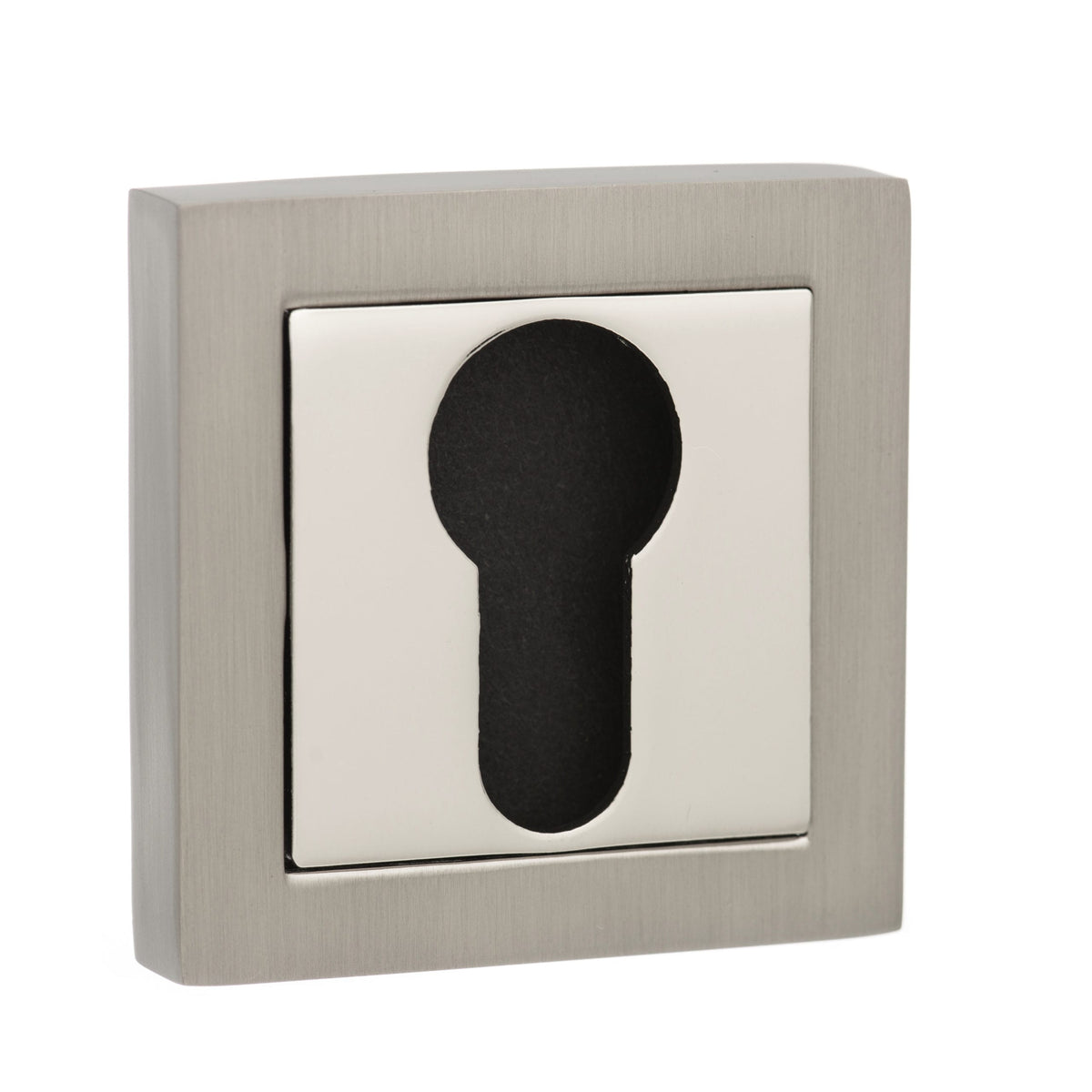 Senza Pari Euro Escutcheons on Square Rose - Satin Nickel/Polished Nickel - Default