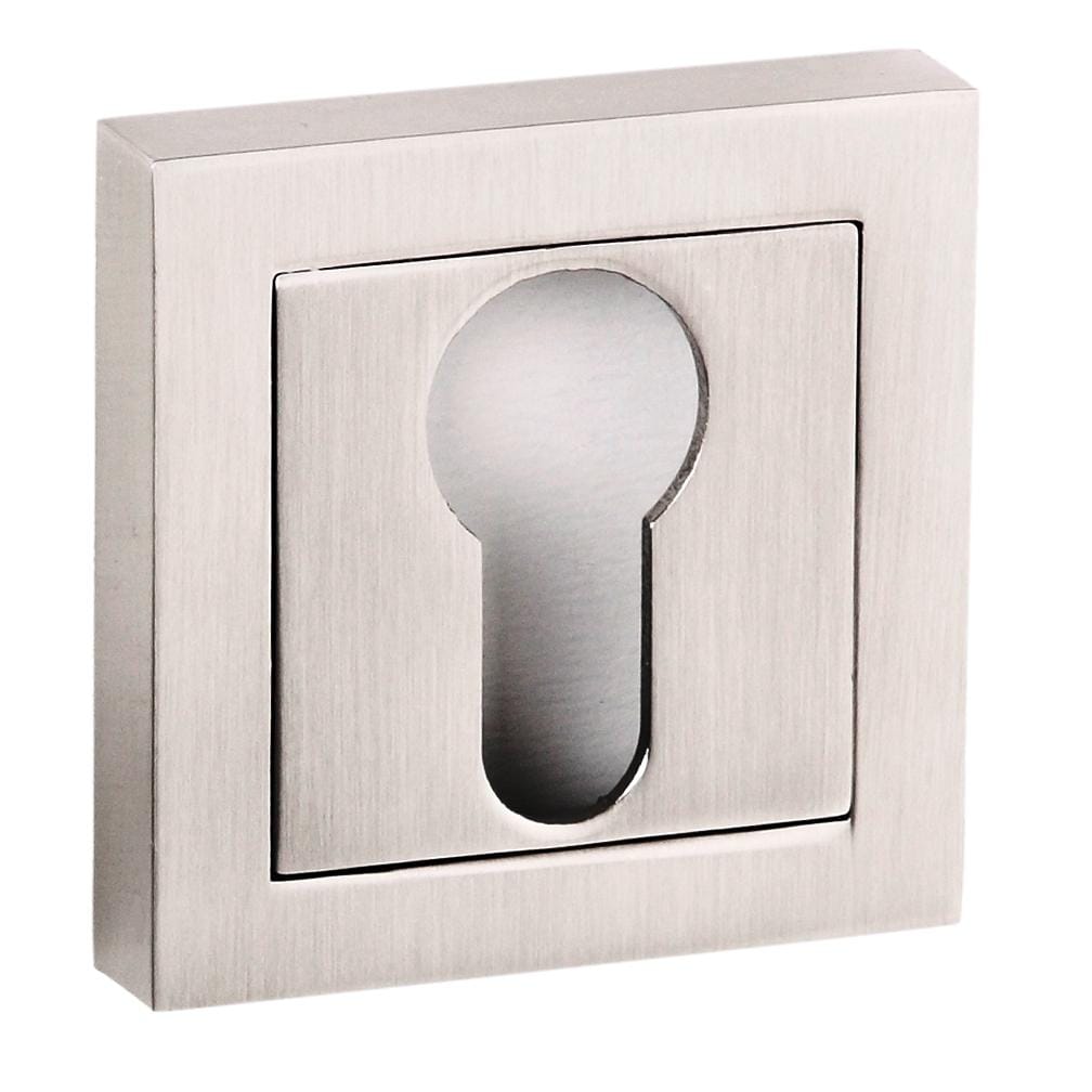 Senza Pari Euro Escutcheons on Square Rose - Satin Nickel - Default