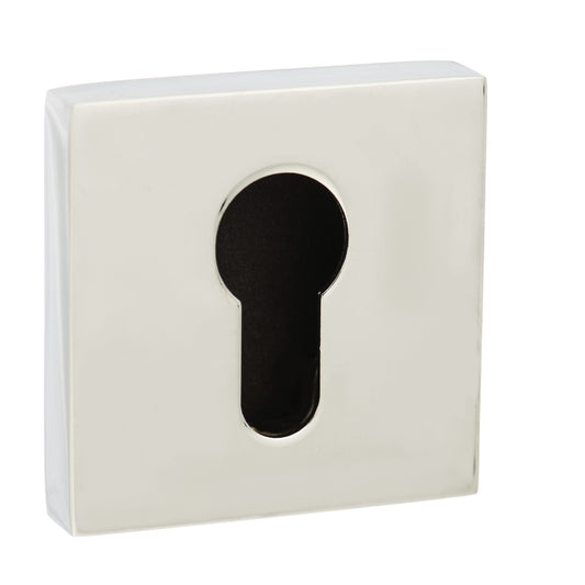 Senza Pari Euro Escutcheons on Flush Square Rose - Polished Chrome - Default