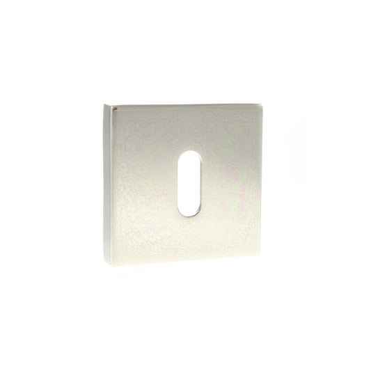 Senza Pari Key Escutcheons on Minimal Square Rose - Polished Nickel