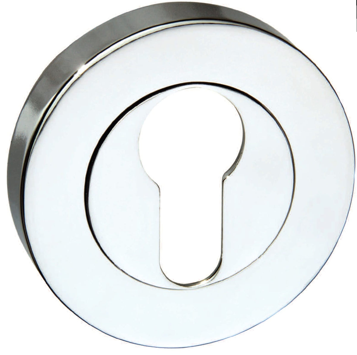 Senza Pari Euro Escutcheons on Round Rose - Polished Chrome - Default
