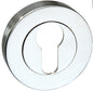 Senza Pari Euro Escutcheons on Round Rose - Polished Chrome - Default