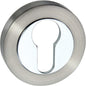 Senza Pari Euro Escutcheons on Round Rose - Satin Nickel/Polished Chrome - Default