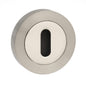 Senza Pari Key Escutcheons on Round Rose - Satin Nickel/Nickel Plate - Default