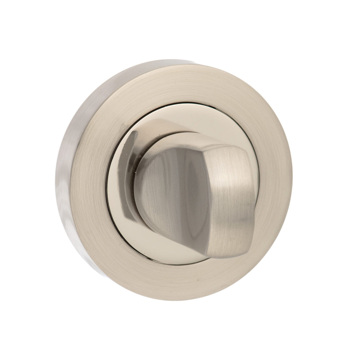 Senza Pari WC Turn and Release on Round Rose - Satin Nickel/Polished Nickel - Default