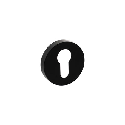Senza Pari Euro Escutcheons on Minimal Round Rose - Matt Black - Default