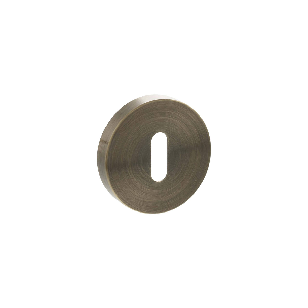 Senza Pari Key Escutcheons on Minimal Round Rose - Antique Brass - Default