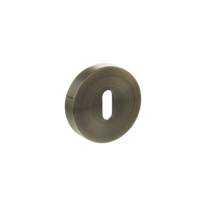 Senza Pari Key Escutcheons on Round Rose - Antique Brass - Default