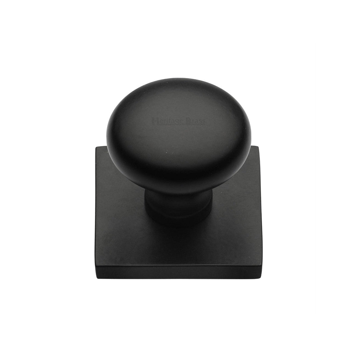 Victorian Round Cabinet Knob with Square Backplate by M Marcus - Heritage Brass