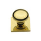 Victorian Round Cabinet Knob with Square Backplate by M Marcus - Heritage Brass