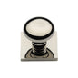 Victorian Round Cabinet Knob with Square Backplate by M Marcus - Heritage Brass