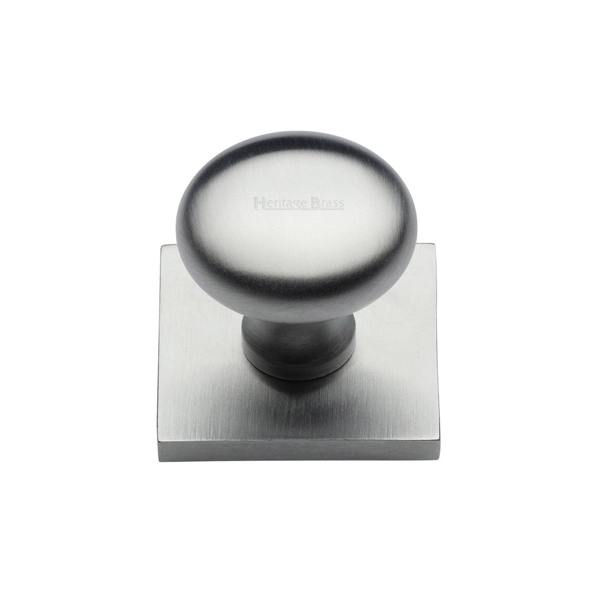 Victorian Round Cabinet Knob with Square Backplate by M Marcus - Heritage Brass