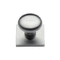 Victorian Round Cabinet Knob with Square Backplate by M Marcus - Heritage Brass