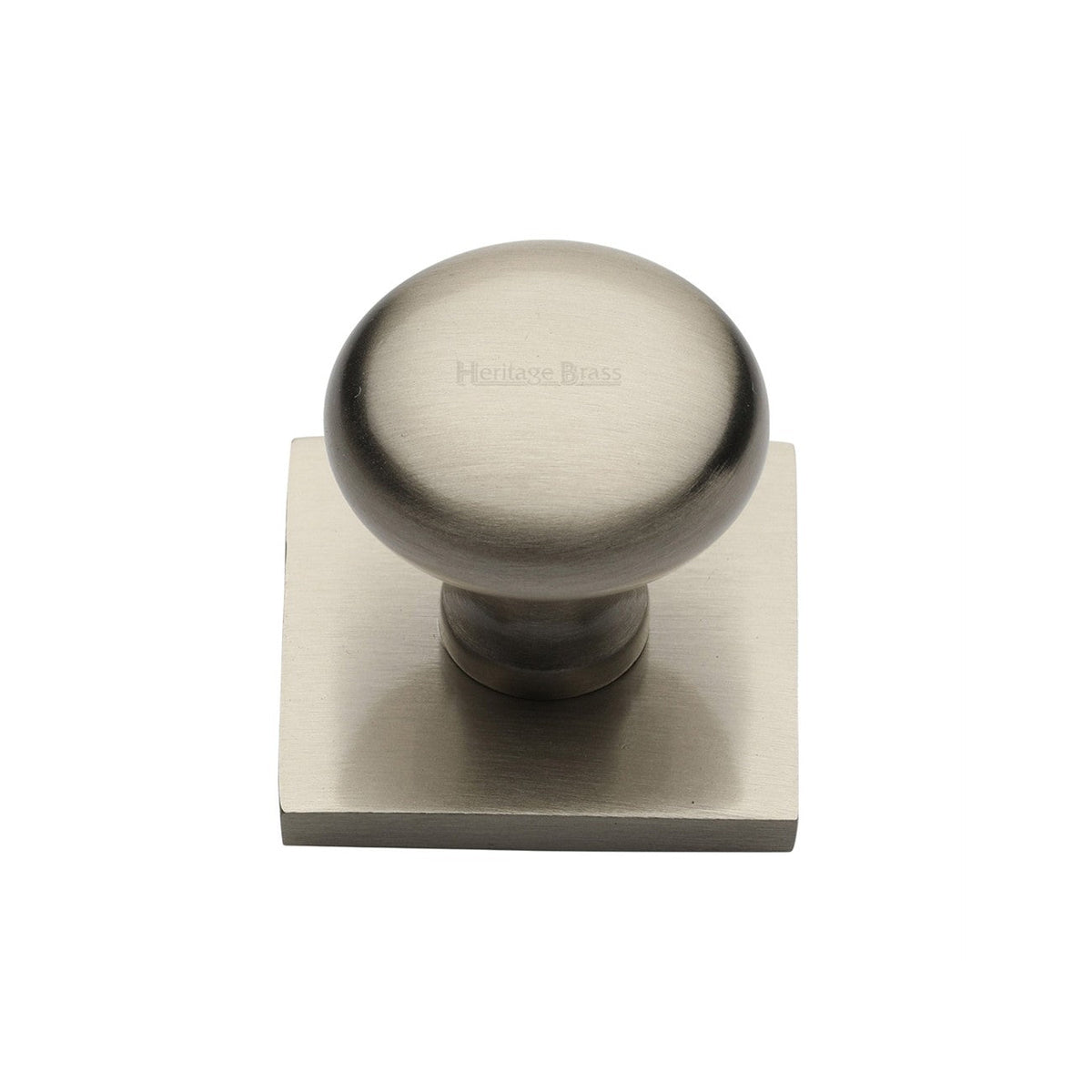 Victorian Round Cabinet Knob with Square Backplate by M Marcus - Heritage Brass