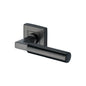 Bauhaus Sq Door Handle on Square Rose by M Marcus - Heritage Brass