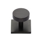 Disc Cabinet Knob With Square Backplate by M Marcus - Heritage Brass