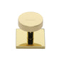 Disc Cabinet Knob With Square Backplate by M Marcus - Heritage Brass