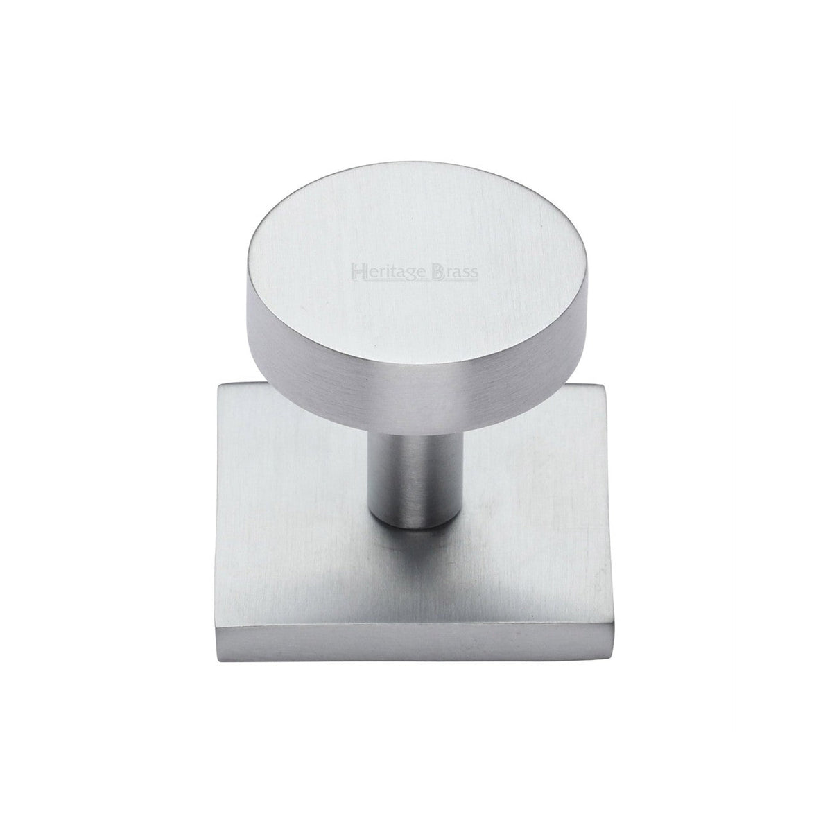 Disc Cabinet Knob With Square Backplate by M Marcus - Heritage Brass