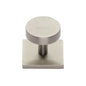 Disc Cabinet Knob With Square Backplate by M Marcus - Heritage Brass
