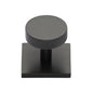 Knurled Disc Cabinet Knob with Square Backplate by M Marcus - Heritage Brass