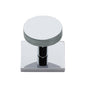 Knurled Disc Cabinet Knob with Square Backplate by M Marcus - Heritage Brass