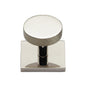 Knurled Disc Cabinet Knob with Square Backplate by M Marcus - Heritage Brass