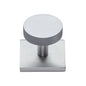 Knurled Disc Cabinet Knob with Square Backplate by M Marcus - Heritage Brass