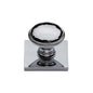 Diamond Cut Cabinet Knob with Square Backplate by M Marcus - Heritage Brass