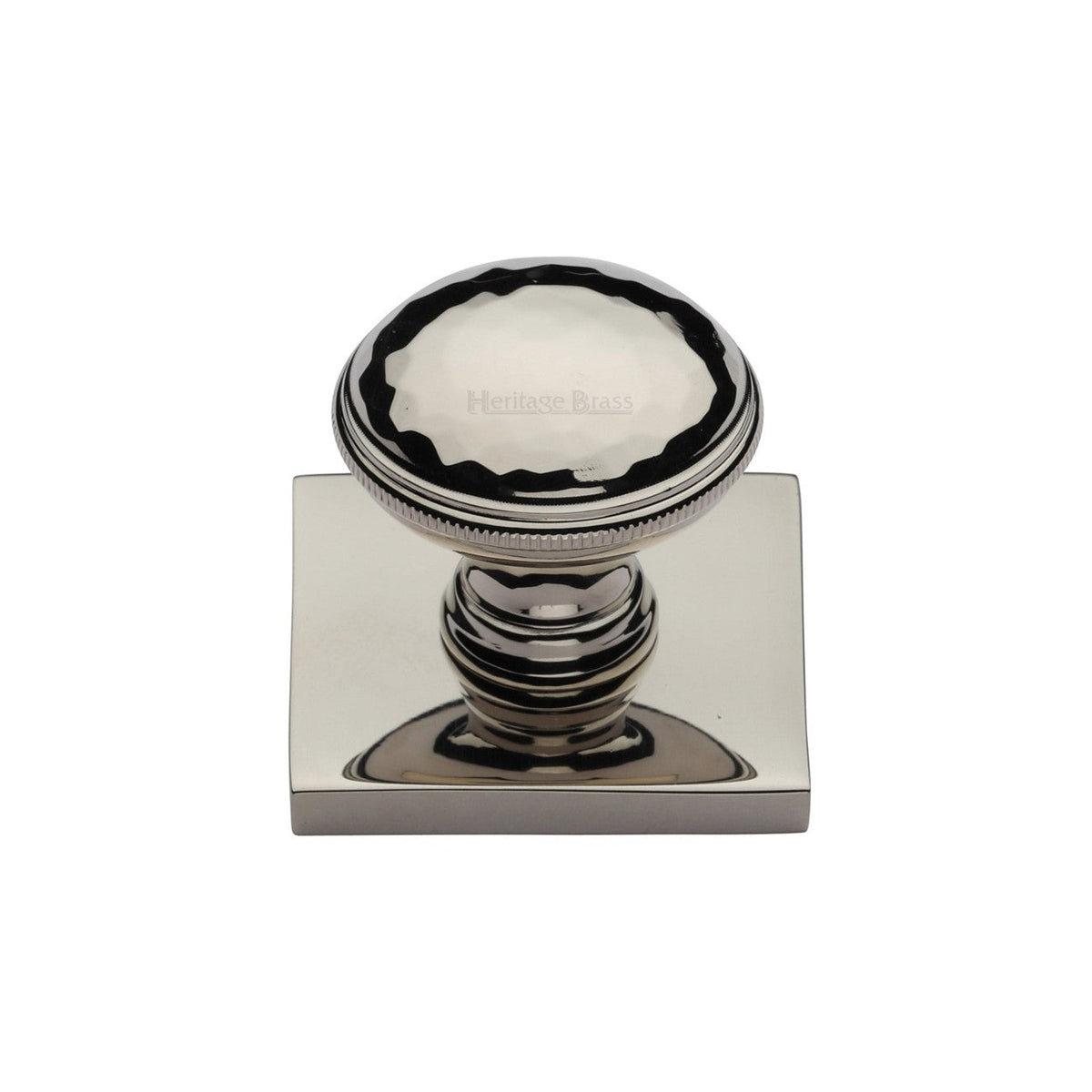 Diamond Cut Cabinet Knob with Square Backplate by M Marcus - Heritage Brass