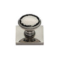 Diamond Cut Cabinet Knob with Square Backplate by M Marcus - Heritage Brass