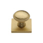 Diamond Cut Cabinet Knob with Square Backplate by M Marcus - Heritage Brass