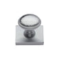 Diamond Cut Cabinet Knob with Square Backplate by M Marcus - Heritage Brass